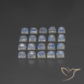 Pedras preciosas de Pedra da Lua Arco-Íris Branco azulado natural de 3.33 ct, Quadrado, Transparente/Translúcido