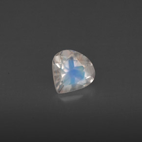 Pedra da lua arco-íris branco natural 0,35ct, transparente, transparente/translúcido