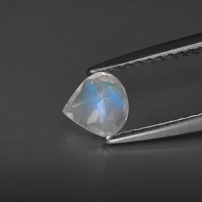 Pedra da lua arco-íris branco natural 0,35ct, transparente, transparente/translúcido
