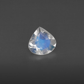Pedra da lua arco-íris branco natural 0,36ct, transparente, transparente/translúcido