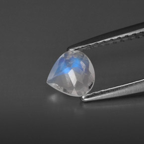 Pedra da lua arco-íris branco natural 0,36ct, transparente, transparente/translúcido