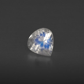 Pedra da lua arco-íris branco natural 0,44ct, transparente, transparente/translúcido