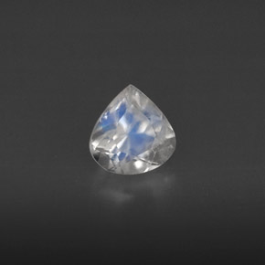 Pedra da lua arco-íris branco natural 0,44ct, transparente, transparente/translúcido