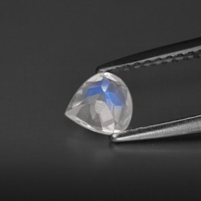 Pedra da lua arco-íris branco natural 0,44ct, transparente, transparente/translúcido