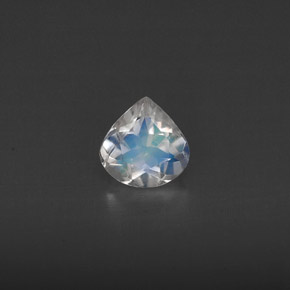 Pedra da lua arco-íris branco natural 0,32ct, transparente, transparente/translúcido