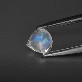 Pedra da lua arco-íris branco natural 0,32ct, transparente, transparente/translúcido