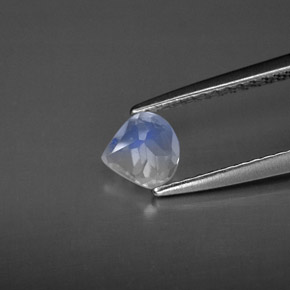 Pedra da lua arco-íris branco natural 0,39ct, transparente, transparente/translúcido