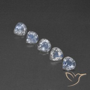 Pedras preciosas de Pedra da Lua Arco-Íris Branco azulado natural de 1.86 ct, Formato de pêra, Transparente/Translúcido