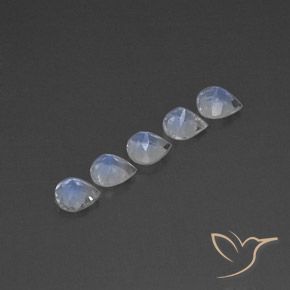 Pedras preciosas de Pedra da Lua Arco-Íris Branco azulado natural de 1.86 ct, Formato de pêra, Transparente/Translúcido