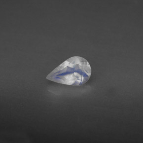 Pedra da lua arco-íris azul e branco natural 0,36ct, transparente, transparente/translúcido