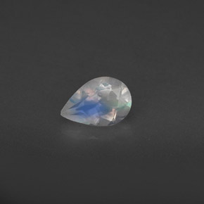 Pedra da lua arco-íris branco natural 0,37ct, transparente, transparente/translúcido