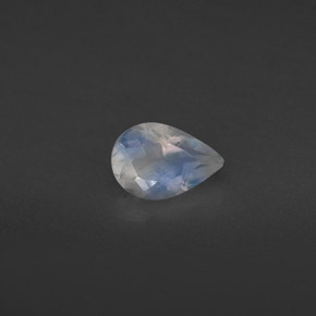 Pedra da lua arco-íris branco natural 0,37ct, transparente, transparente/translúcido