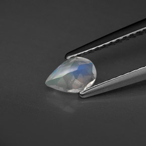 Pedra da lua arco-íris branco natural 0,37ct, transparente, transparente/translúcido