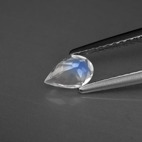 Pedra da lua arco-íris branco natural 0,34ct, transparente, transparente/translúcido