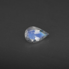 Pedra da lua arco-íris branco natural 0,33ct, transparente, transparente/translúcido