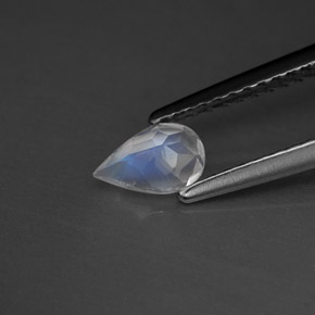 Pedra da lua arco-íris branco natural 0,33ct, transparente, transparente/translúcido