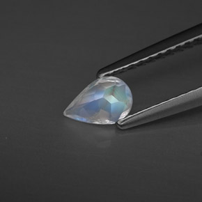 Pedra da lua arco-íris branco natural 0,31ct, transparente, transparente/translúcido