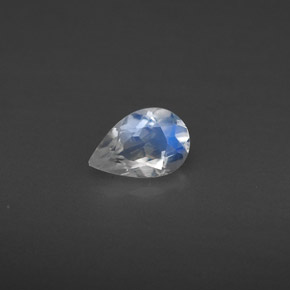 Pedra da lua arco-íris branco natural 0,35ct, transparente, transparente/translúcido