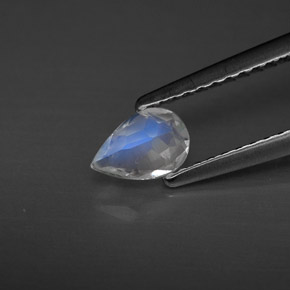 Pedra da lua arco-íris branco natural 0,35ct, transparente, transparente/translúcido