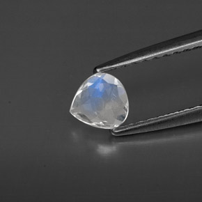 Pedra da lua arco-íris branco natural 0,24ct, transparente, transparente/translúcido