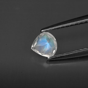 Pedra da lua arco-íris branco natural 0,31ct, transparente, transparente/translúcido