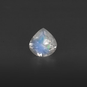Pedra da lua arco-íris branco natural 0,33ct, transparente, transparente/translúcido