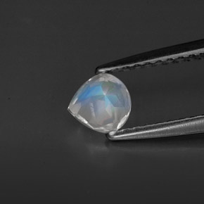 Pedra da lua arco-íris branco natural 0,33ct, transparente, transparente/translúcido