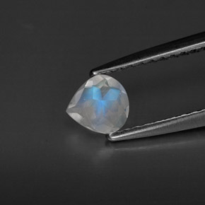 Pedra da lua arco-íris branco natural 0,26ct, transparente, transparente/translúcido