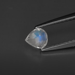 Pedra da lua arco-íris branco natural 0,32ct, transparente, transparente/translúcido