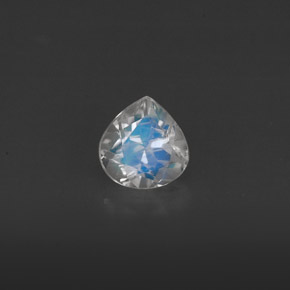 Pedra da lua arco-íris branco natural 0,40ct, transparente, transparente/translúcido
