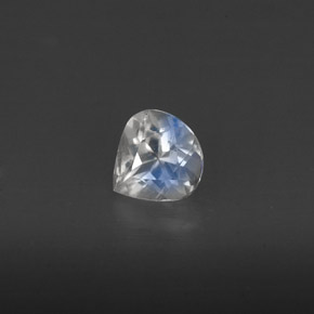 Pedra da lua arco-íris branco natural 0,34ct, transparente, transparente/translúcido