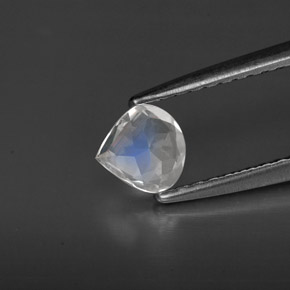 Pedra da lua arco-íris branco natural 0,34ct, transparente, transparente/translúcido