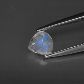 Pedra da lua arco-íris branco natural 0,30ct, transparente, transparente/translúcido