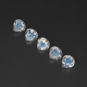 Pedras preciosas de pedra da lua arco-íris branco natural de 1,53 ct, transparente, transparente/translúcido