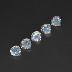 Pedras preciosas de pedra da lua arco-íris branco natural de 1,53 ct, transparente, transparente/translúcido