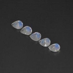 Pedras preciosas de pedra da lua arco-íris branco natural de 1,53 ct, transparente, transparente/translúcido