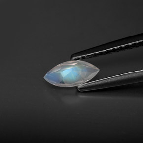 Pedra da lua arco-íris azul natural 0,30ct, transparente, transparente/translúcido
