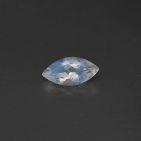 Pedra da Lua Arco-íris Branco azul Natural 0.34ct, Transparente, Transparente/Translúcido
