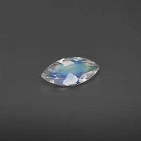 Pedra da lua arco-íris azul natural 0,30ct, transparente, transparente/translúcido