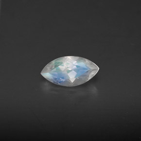 Pedra da lua arco-íris branco natural 0,46ct, transparente, transparente/translúcido