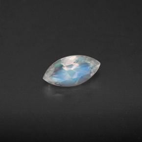 Pedra da lua arco-íris branco natural 0,46ct, transparente, transparente/translúcido