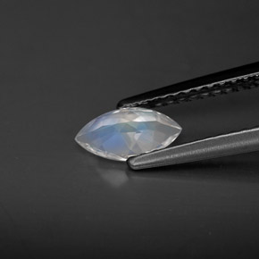 Pedra da lua arco-íris branco natural 0,46ct, transparente, transparente/translúcido