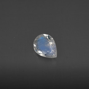 Pedra da lua arco-íris branco natural 0,43ct, transparente, transparente/translúcido