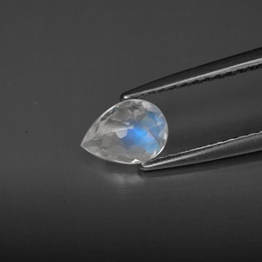 Pedra da lua arco-íris branco natural 0,43ct, transparente, transparente/translúcido