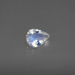 Pedra da lua arco-íris branco natural 0,43ct, transparente, transparente/translúcido