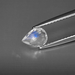 Pedra da lua arco-íris branco natural 0,43ct, transparente, transparente/translúcido
