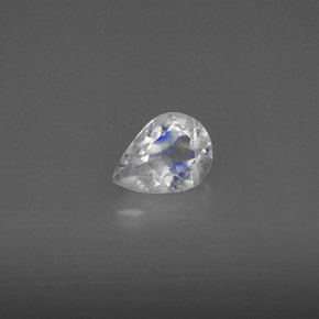 Pedra da lua arco-íris branco natural 0,47ct, transparente, transparente/translúcido