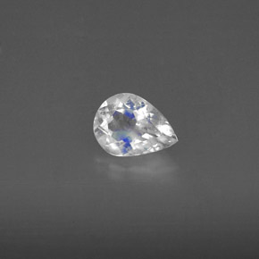 Pedra da lua arco-íris branco natural 0,47ct, transparente, transparente/translúcido