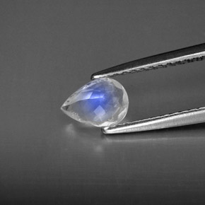 Pedra da lua arco-íris branco natural 0,47ct, transparente, transparente/translúcido