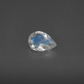 Pedra da lua arco-íris branco natural 0,42ct, transparente, transparente/translúcido
